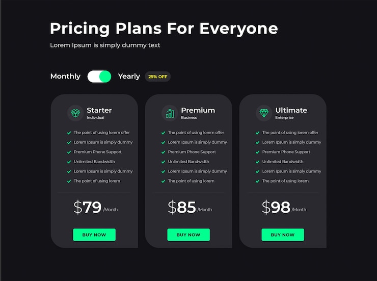Subscription pricing interface for privacy-focused search application