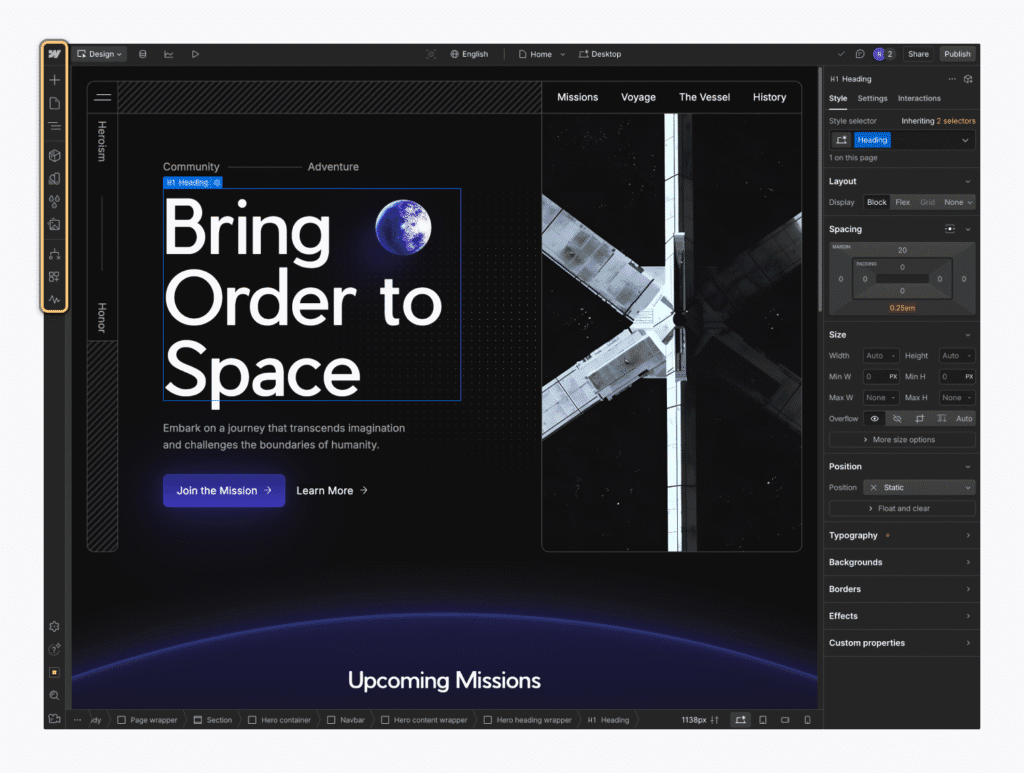 Webflow Visual development platforms