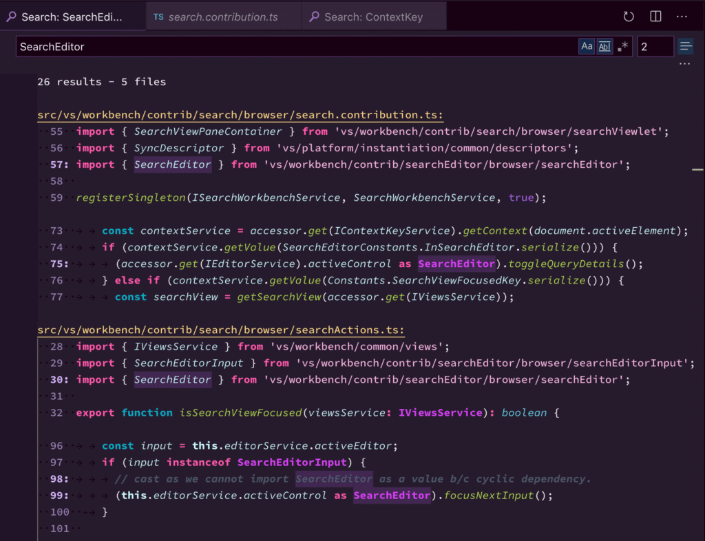 Code editor