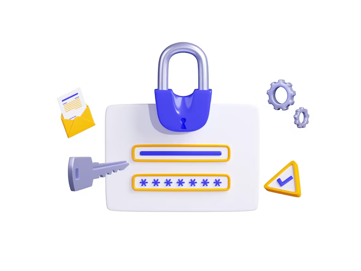 Add an illustration of a secure website with lock icons, checkmarks, and legal documents,Website Disclaimer