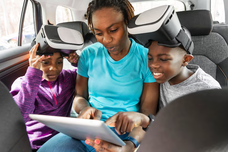 Screenshot of interactive family tech quiz or scenario Digital Parenting Tools