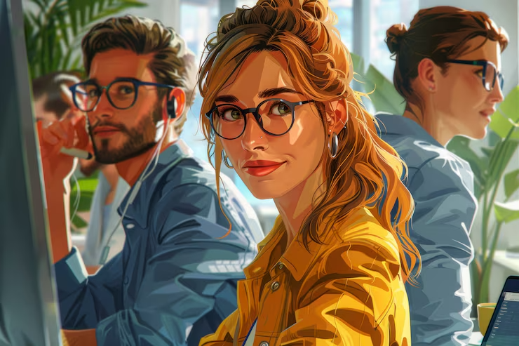 Illustration of team attending cybersecurity awareness training