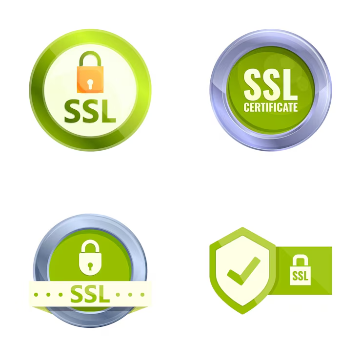 SSL security badge, lock icon on screen, or a hand hovering over a “Buy Now” button.