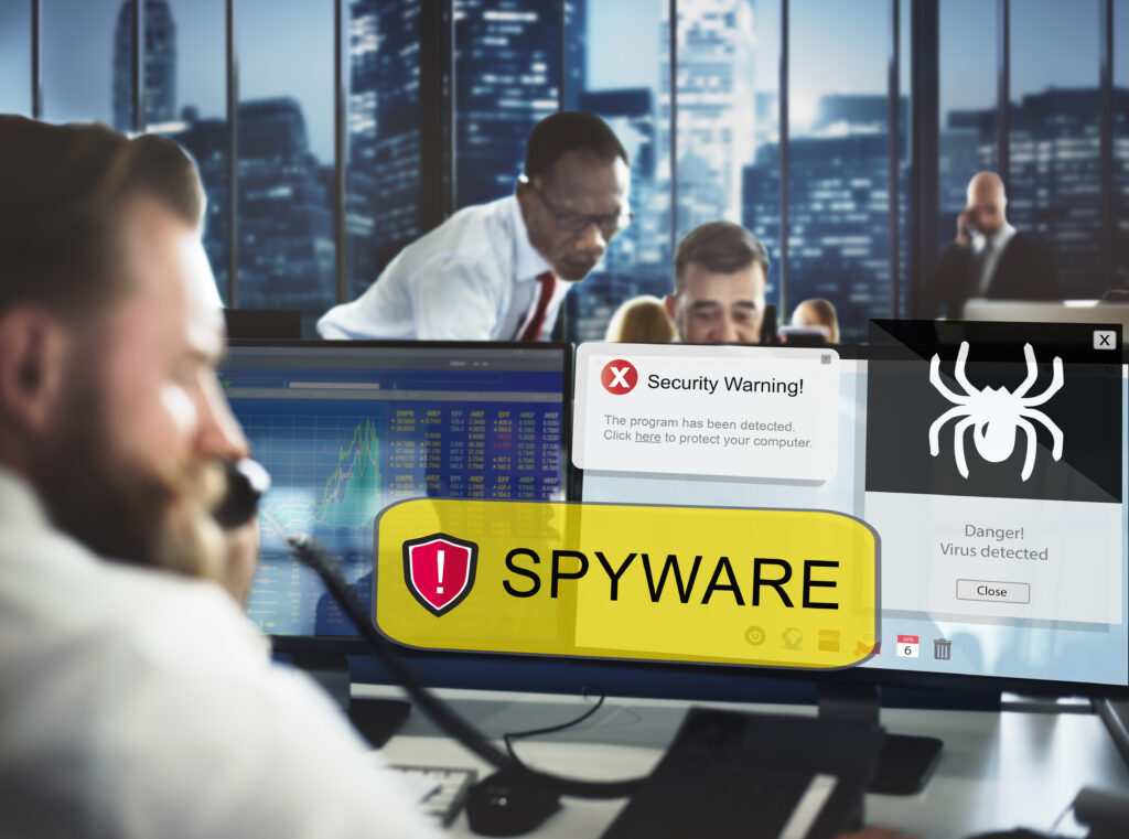 Warning sign on data security risk