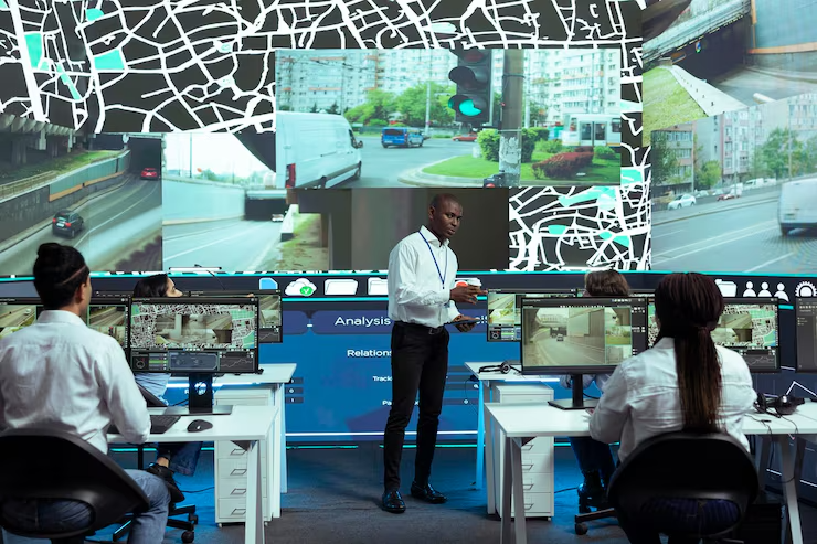 AI interprets road data from sensors and cameras in real-time.