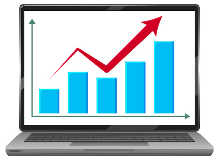 Blog traffic growth chart with upward trend